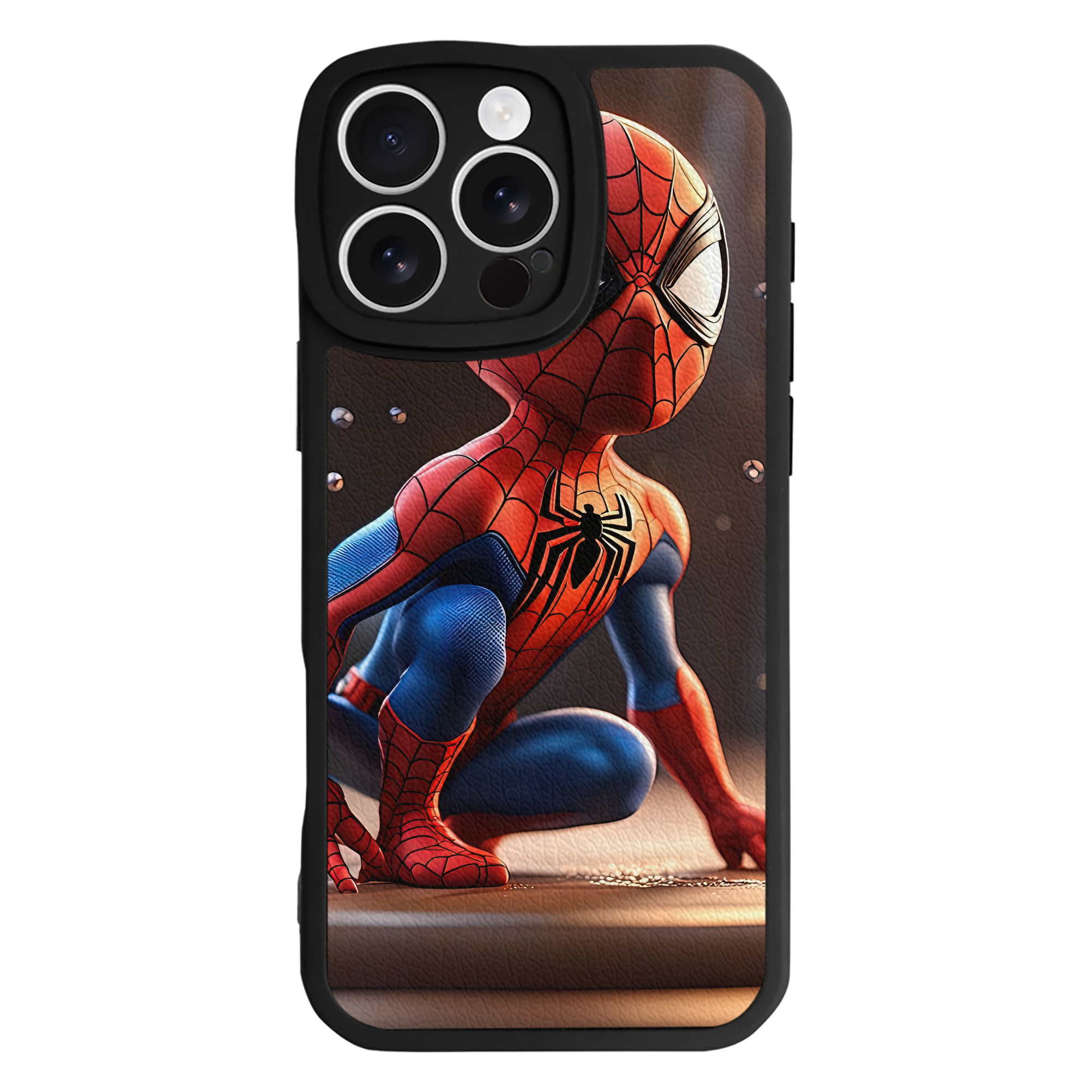 （画像用） Spider Man スパイダーマン 【iPhone 16シリーズ対応】シリコンスマホケース（レザー調） 材質：シリコン